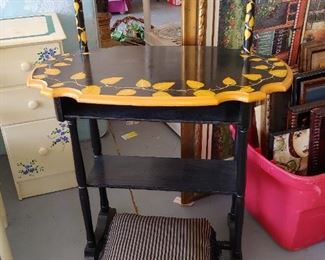Unique Accent Dressing Table & Foot Stool