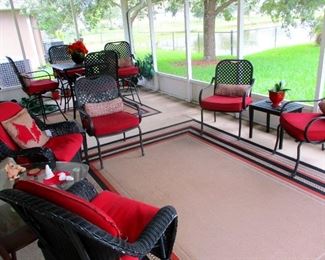 Iron patio chairs and patio carpets