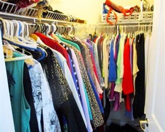 Tons of lady's clothing. Many interesting pieces