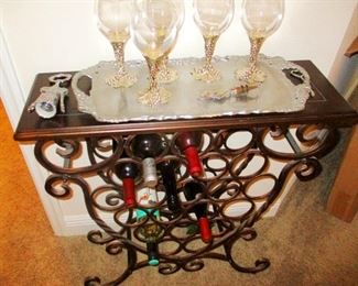 Wine bottle holder and .800 silver goblets brought back from India