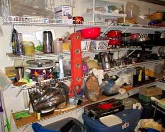 Garage consumed by kitchen  ware