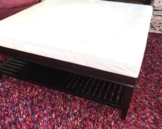Large coffee table with leather top