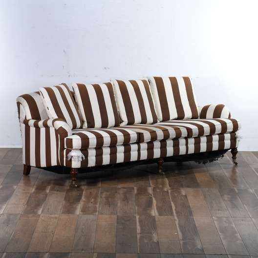 Lauren By Ralph Lauren Brown & Ivory Striped Sofa