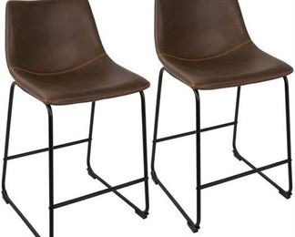 Pair Of Duke Black & Espresso Industrial Counter Stools