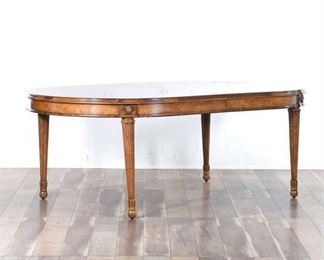 Carved British Colonial Dining Table W 2 Leaves
