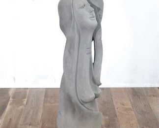 Large Postmodern Nude Bust Poured Garden Statue