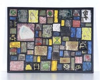 Contemporary Folk Art Cubist Relief
