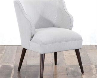 Contemporary Gray Pinstripe Accent Chair