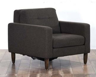 Brown Tweed Mid Century Modern Style Armchair