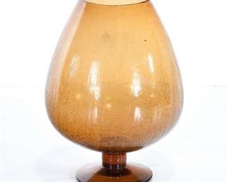Large Vintage Amber Glass Snifter Vase / Match Bowl