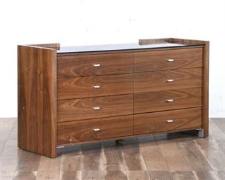 Contemporary Art Deco Long Dresser W Glass Top