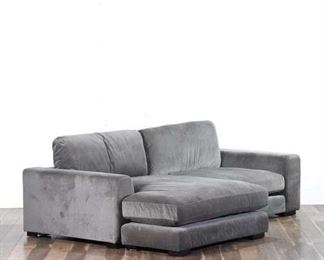Low Contemporary Gray Sectional Sofa