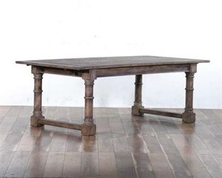 Rustic Whitewash Finish Dining Table