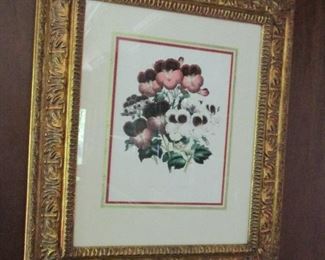 pansy print in frame