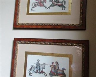 set of 4 knight prints