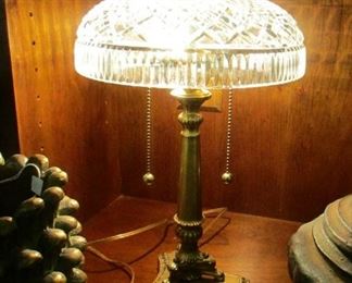 brass lamp waterford shade