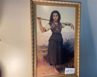 The Shepherdess by W. Bouguereau 1889 Framed