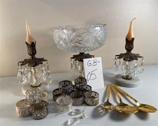 Crystal and Marble ThreePiece Centerpiece