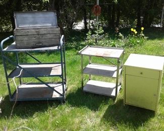 Wheel Carts, Toolbox, and Cabinet