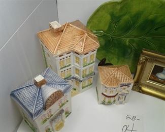 Vintage Avon Canister Set of Houses
