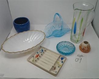 Blue Glass Beauties and Milk Glass