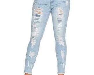 Cover Girl Jeans Light Wash Distressed MidRise Jeans  Juniors  Plus