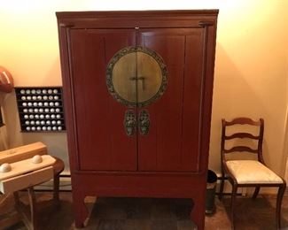 Ming style Asian armoire.
