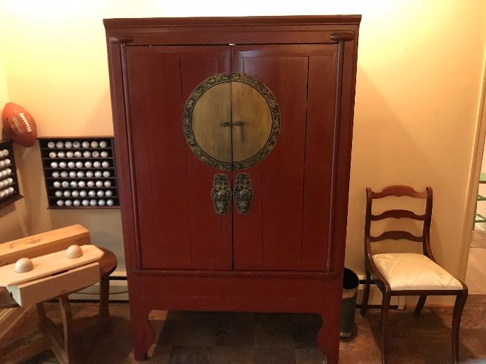 Ming style Asian armoire.