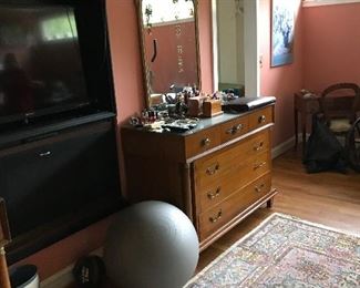 TV and exercise equipment.