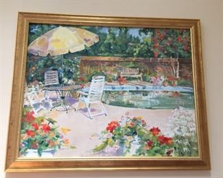 Framed oil painting.