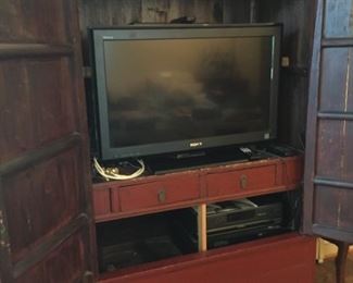 Asian Armoire with TV.