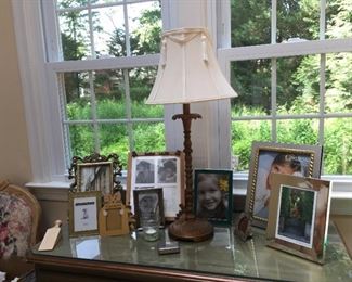 Assorted picture frames.