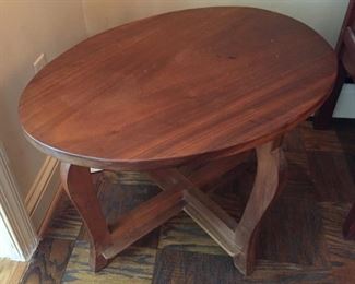 Oval table.