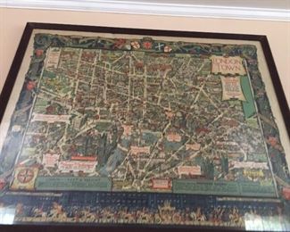 ORIGINAL VINTAGE 1930S LONDON TOWN POSTER SOUTHERN RAIL LOT 343.