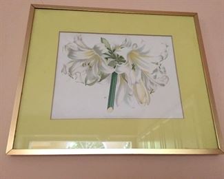 Framed painting.