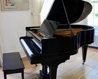 Mason & Hamlin baby grand piano - soundboard needs repair.