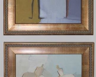 Pair of original oil on canvas works by Sherri Bellasen