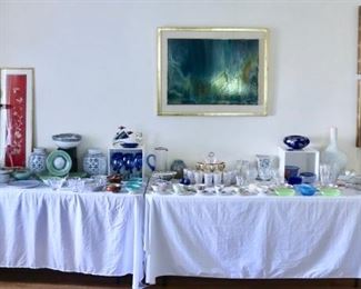 Loads of Artisian glass and pottery, original Nigerian painting.