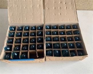 2 Boxes of Blue 7 Watt Bulbs (48) Total