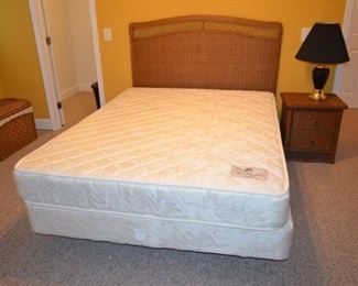 4 piece all-weather wicker bedroom set. Queen mattress is Dutchcraft "Signature Series"