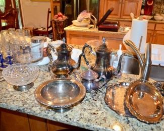 silver-plate serving pieces