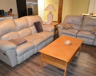 leather reclining sofa & loveseat