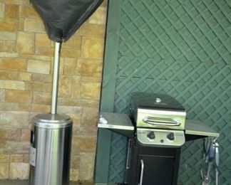 Outdoor propane heater, Char-Broil gas grill...like new!