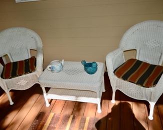wicker porch set