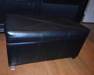 faux leather storage bench