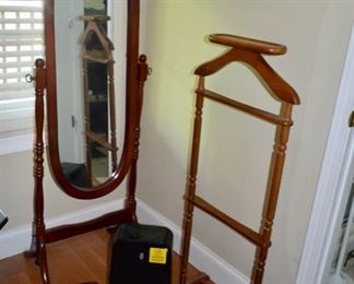 floor mirror, men's valet stand, dehumidifier