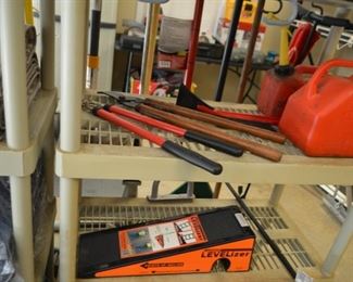 trimmers; gas cans; ladder Levelizer