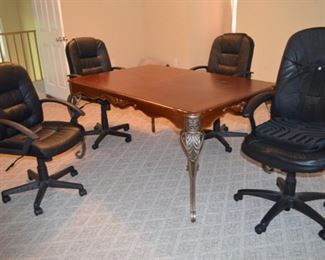 beautiful table (use in your office or dining room); office desk chairs