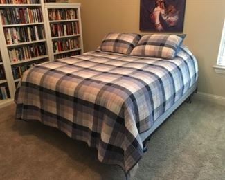 Item:   Full Beautyrest pillow top mattress with frame, bedding and linens
Condition:   Like new
Measurements: full
Description:  Sold with bedding

Price:  $400
