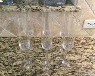 Item:  6 Crystal Champagne Stems
Condition: Good +
Measurements:  10.5h
Price:  $30
